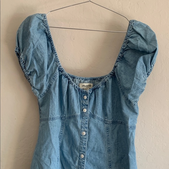 Madewell Denim Margie Mini Dress in Bevy Wash Size 10 - Picture 3 of 6